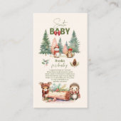 Santa Baby Woodland Winterboeken voor Baby Informatiekaartje (Voorkant)