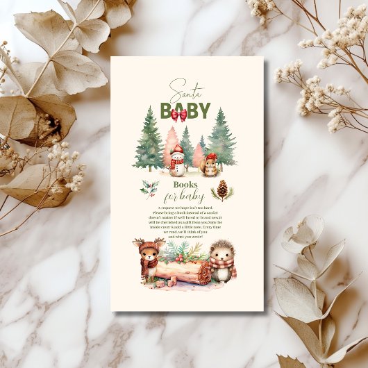 Santa Baby Woodland Winterboeken voor Baby Informatiekaartje