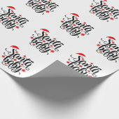 Santa Baby zwangerschapsaankondiging kerstman Cadeaupapier (Hoek)