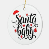 Santa Baby zwangerschapsaankondiging kerstman Keramisch Ornament (Links)