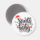 Santa Baby zwangerschapsaankondiging kerstman Magneet (Voorkant / Achterkant)