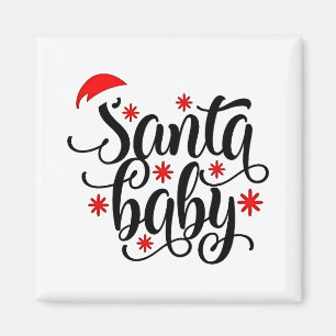 Santa Baby zwangerschapsaankondiging kerstman Magneet