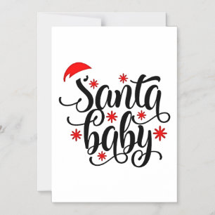 Santa Baby zwangerschapsaankondiging kerstman Magnetische Uitnodiging