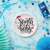 Santa Baby zwangerschapsaankondiging kerstman Papieren Bordje (Feest)