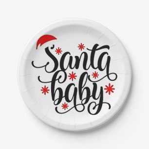 Santa Baby zwangerschapsaankondiging kerstman Papieren Bordje