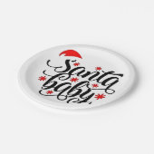 Santa Baby zwangerschapsaankondiging kerstman Papieren Bordje (Gekanteld)
