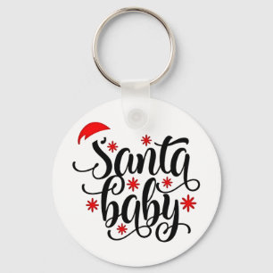 Santa Baby zwangerschapsaankondiging kerstman Sleutelhanger