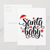 Santa Baby zwangerschapsaankondiging kerstman Uitnodiging Briefkaart (Voorkant / Achterkant)