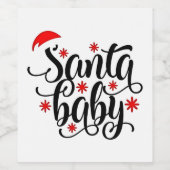 Santa Baby zwangerschapsaankondiging kerstman Wijn Etiket (Enkel label)