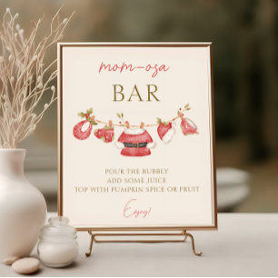 Santa Babykleding Boy Baby shower Momosa Bar Poster