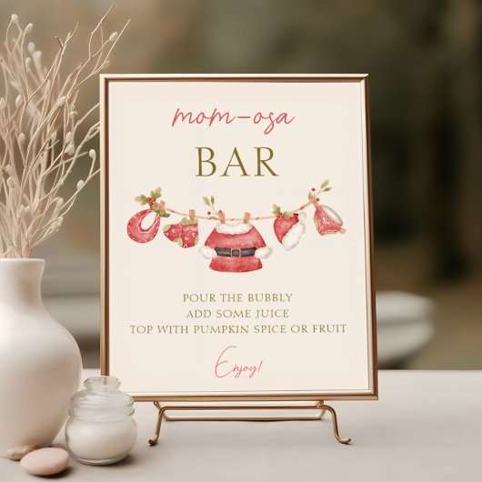 Santa Babykleding Boy Baby shower Momosa Bar Poster
