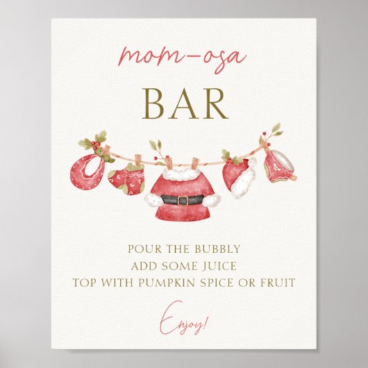 Santa Babykleding Boy Baby shower Momosa Bar Poster (Voorkant)