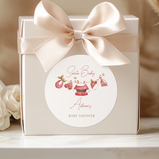 Santa Babykleding Winter Boy Baby shower Ronde Sticker