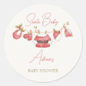 Santa Babykleding Winter Boy Baby shower Ronde Sticker (Voorkant)