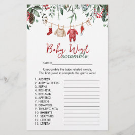 Santa babykleding Word Scramble Game Baby shower