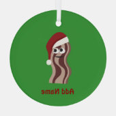 Santa Bacon Glas Ornament (Achterkant)