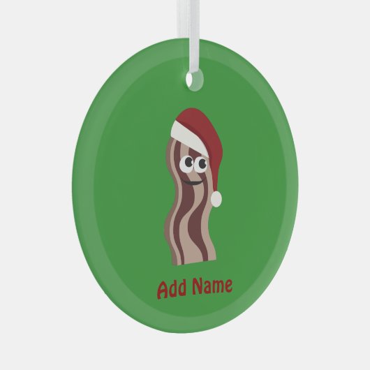 Santa Bacon Glas Ornament (Voorkant Rechts)