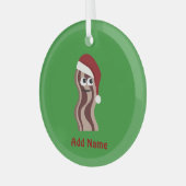 Santa Bacon Glas Ornament (Voorkant links)