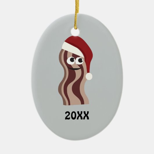 Santa Bacon Keramisch Ornament (Voorkant)