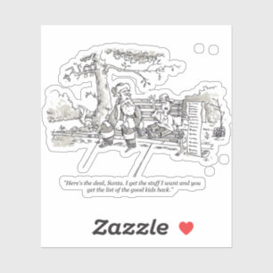 Santa Bad Kind contour sticker