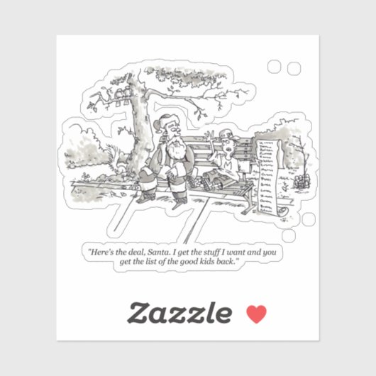 Santa Bad Kind contour sticker (Vel)