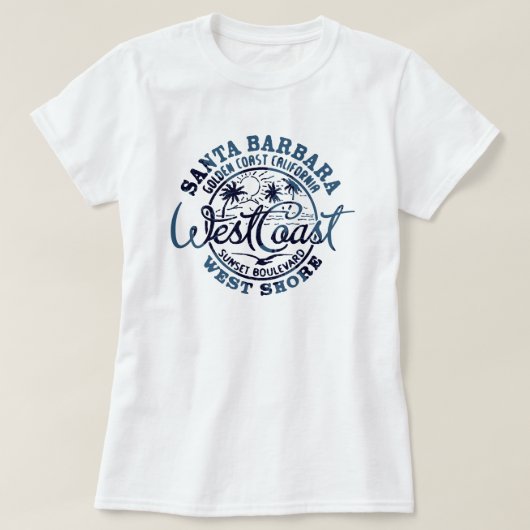 Santa Barbara aan de westkust van de T-Shirt voor  (Design voorkant)