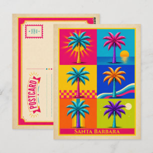 Santa Barbara Ansichtkaart Californië Palmboom Briefkaart