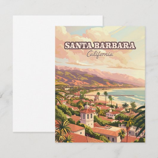Santa Barbara Beach Central Coast Californië Kaart (Voorkant / Achterkant)