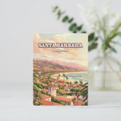 Santa Barbara Beach Central Coast Californië Retro Briefkaart (Staand voorkant)