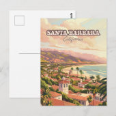 Santa Barbara Beach Central Coast Californië Retro Briefkaart (Voorkant / Achterkant)
