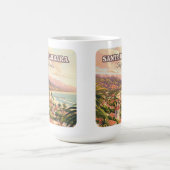 Santa Barbara Beach Central Coast Californië Retro Koffiemok (Center)