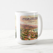 Santa Barbara Beach Central Coast Californië Retro Koffiemok (Voorkant rechts)