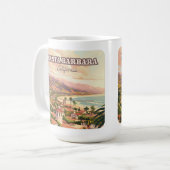 Santa Barbara Beach Central Coast Californië Retro Koffiemok (Voorkant links)