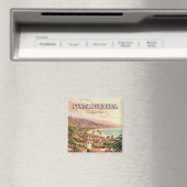 Santa Barbara Beach Central Coast Californië Retro Magneet (Insitu (Vaatwasser))