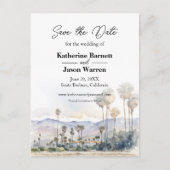 Santa Barbara Beach Waterverf Save the Date Briefkaart (Voorkant)