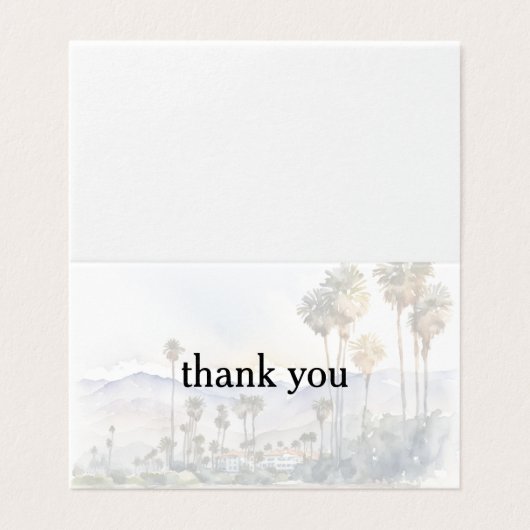 Santa Barbara Beach Wedding Dank je wel kaart (Buitenkant ongevouwen)