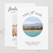 Santa Barbara Beach Wedding Save the Date Kaart (Voorkant / Achterkant)