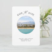 Santa Barbara Beach Wedding Save the Date Kaart (Staand voorkant)