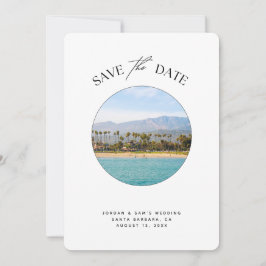 Santa Barbara Beach Wedding Save the Date Kaart