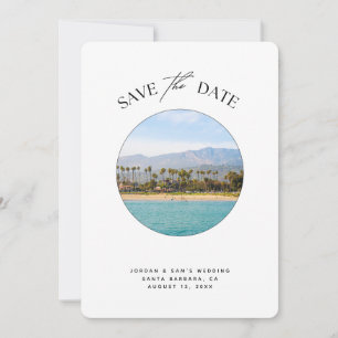 Santa Barbara Beach Wedding Save the Date Kaart
