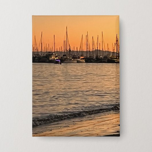Santa Barbara bij zonsondergang Button (Voorkant)