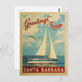 Santa Barbara Briefkaart Sailboot Californië (Voorkant / Achterkant)