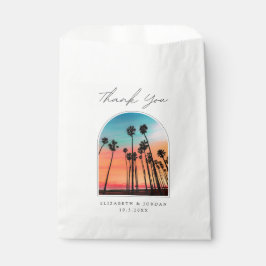 Santa Barbara bruiloft dank u zonsondergang foto Bedankzakje