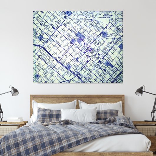 SANTA BARBARA, CA  kaart Canvas Afdruk (Insitu (Slaapkamer))