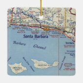 Santa Barbara CA  map Keramisch Ornament (Achterkant)