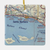 Santa Barbara CA map Keramisch Ornament (Voorkant)
