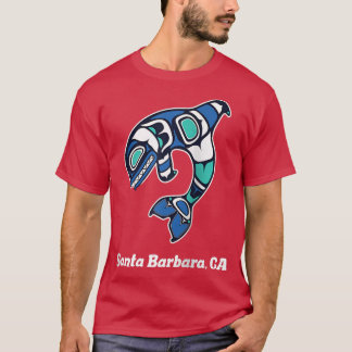 Santa Barbara CA Native American Tribal Orca Kille T-shirt