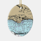 Santa Barbara CA Nautical Chart Keramisch Ornament (Rechts)