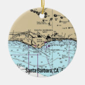 Santa Barbara CA Nautical Chart Keramisch Ornament (Voorkant)