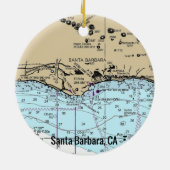 Santa Barbara CA Nautical Chart Keramisch Ornament (Achterkant)